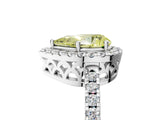 White gold Fancy Yellow Pear  Halo Diamond Engagement Ring with Pavé Band and Four-Prong Setting_25