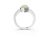 White gold Fancy Yellow Pear  Halo Diamond Engagement Ring with Pavé Band and Four-Prong Setting_27