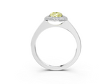 White gold Fancy Yellow Pear  Halo Diamond Engagement Ring with Solitaire Band and Four-Prong Setting_18