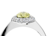 White gold Fancy Yellow Pear  Halo Diamond Engagement Ring with Solitaire Band and Four-Prong Setting_22