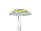 White gold Fancy Yellow Pear  Halo Diamond Engagement Ring with Solitaire Band and Four-Prong Setting_23