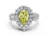 White gold Fancy Yellow Pear  Halo Diamond Engagement Ring with Split Shank and Four-Prong Setting_54