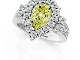 White gold Fancy Yellow Pear  Halo Diamond Engagement Ring with Split Shank and Four-Prong Setting_55