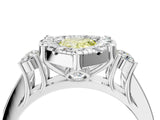 White gold Fancy Yellow Pear  Halo Diamond Engagement Ring with Split Shank and Four-Prong Setting_58