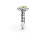 White gold Fancy Yellow Pear  Halo Diamond Engagement Ring with Split Shank and Prong Setting_67