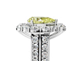 White gold Fancy Yellow Pear  Halo Diamond Engagement Ring with Split Shank and Prong Setting_70