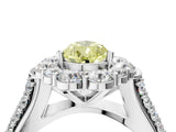 White gold Fancy Yellow Pear  Halo Diamond Engagement Ring with Split Shank and Prong Setting_70