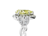White gold Fancy Yellow Pear  Halo Diamond Engagement Ring with Vintage-Inspired Band and Four-Prong Setting_8