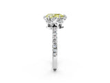 White gold Fancy Yellow Pear  Halo Diamond Pave Band Ring with Four-Prong Setting_17