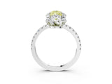 White gold Fancy Yellow Pear  Halo Diamond Pave Band Ring with Four-Prong Setting_18