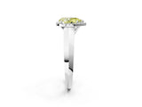 White gold Fancy Yellow Pear  Halo Diamond Ring with Cathedral Band and Four-Prong Setting_52