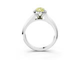 White gold Fancy Yellow Pear  Halo Diamond Ring with Cathedral Band and Four-Prong Setting_52