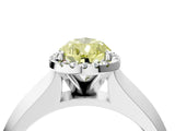 White gold Fancy Yellow Pear  Halo Diamond Ring with Cathedral Band and Four-Prong Setting_53