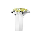 White gold Fancy Yellow Pear  Halo Diamond Ring with Cathedral Band and Four-Prong Setting_55