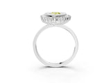 White gold Fancy Yellow Pear  Halo Diamond Ring with Milgrain Edge and Round Prong Setting_41