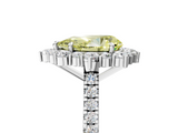 White gold Fancy Yellow Pear  Halo Diamond Ring with Pavé Band and Prong Setting_25