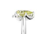 White gold Fancy Yellow Pear  Halo Diamond Ring with Round Cluster Setting, Solitaire Band, and Four-Prong Setting_90