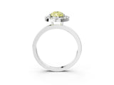 White gold Fancy Yellow Pear  Halo Diamond Solitaire with Pavé Band and Four-Prong Setting_87
