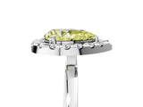 White gold Fancy Yellow Pear  Halo Diamond Solitaire with Pavé Band and Four-Prong Setting_89