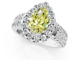 White gold Fancy Yellow Pear  Halo Diamond Split Shank Engagement Ring with Prong Setting_28
