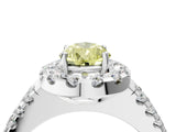 White gold Fancy Yellow Pear  Halo Diamond Split Shank Engagement Ring with Prong Setting_31