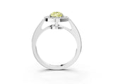 White gold Fancy Yellow Pear  Halo Pavé Diamond Engagement Ring with Bezel Setting_51