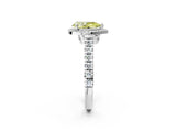 White gold Fancy Yellow Pear  Halo Pavé Diamond Engagement Ring with Four-Prong Setting_28