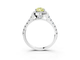White gold Fancy Yellow Pear  Halo Pavé Diamond Engagement Ring with Four-Prong Setting_29