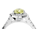 White gold Fancy Yellow Pear  Halo Pavé Diamond Engagement Ring with Four-Prong Setting_30