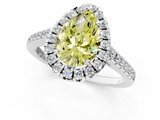 White gold Fancy Yellow Pear  Halo Pavé Diamond Engagement Ring with Four-Prong Setting_4
