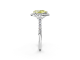 White gold Fancy Yellow Pear  Halo Pavé Diamond Engagement Ring with Four-Prong Setting_5