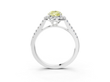 White gold Fancy Yellow Pear  Halo Pavé Diamond Engagement Ring with Four-Prong Setting_6