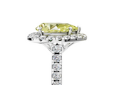 White gold Fancy Yellow Pear  Halo Pavé Diamond Engagement Ring with Four-Prong Setting_8