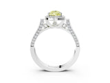 White gold Fancy Yellow Pear  Halo Pave Split Shank Prong Setting Ring_29