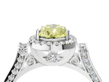 White gold Fancy Yellow Pear  Halo Pave Split Shank Prong Setting Ring_30