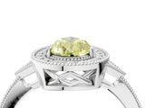 White gold Fancy Yellow Pear  Halo Round Diamond Milgrain Pave Engagement Ring_7