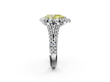 White gold Fancy Yellow Pear  Halo Split Shank Diamond Engagement Ring with Pave Band and Four-Prong Setting_56