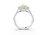White gold Fancy Yellow Pear  Halo Split Shank Diamond Engagement Ring with Pave Band and Four-Prong Setting_57