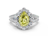 White gold Fancy Yellow Pear  Halo Split Shank Diamond Engagement Ring with Prong Setting_20
