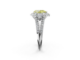 White gold Fancy Yellow Pear  Halo Split Shank Diamond Engagement Ring with Prong Setting_22