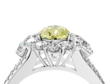White gold Fancy Yellow Pear  Halo Split Shank Diamond Engagement Ring with Prong Setting_24