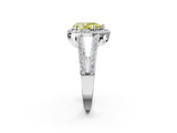 White gold Fancy Yellow Pear  Halo Split Shank Diamond Ring with Four-Prong Setting_34