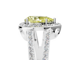 White gold Fancy Yellow Pear  Halo Split Shank Diamond Ring with Four-Prong Setting_37