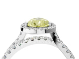 White gold Fancy Yellow Pear  Halo Split Shank Diamond Ring with Pavé Setting_41