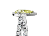White gold Fancy Yellow Pear  Halo Split Shank Diamond Ring with Pavé Setting_43