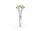 White gold Fancy Yellow Pear  Halo Split Shank Pave Diamond Ring with Four-Prong Setting_51