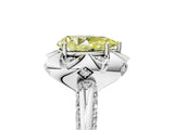 White gold Fancy Yellow Pear  Halo Split Shank Pave Diamond Ring with Petal Prong Setting_37