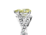 White gold Fancy Yellow Pear  Halo Twist Band Solitaire Prong Setting Ring_81