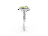 White gold Fancy Yellow Pear  Halo Twist Band Solitaire Ring with Six-Prong Setting_34