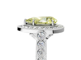 White gold Fancy Yellow Pear  Halo Twist Band Solitaire Ring with Six-Prong Setting_37